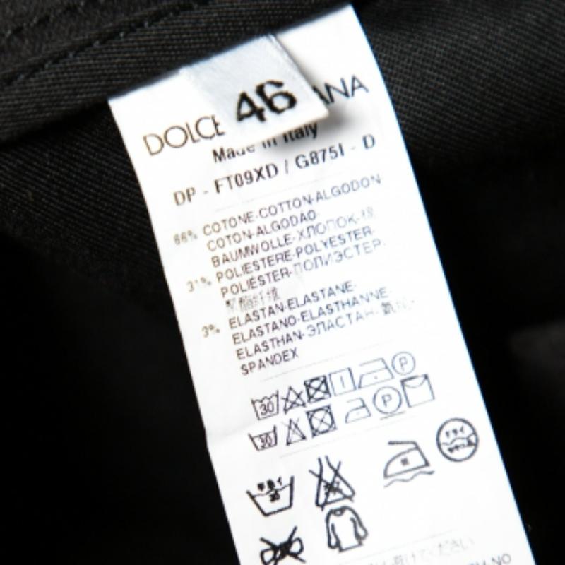  Dolce & Gabbana Pantalon slim en coton stretch noir L Pour femmes 