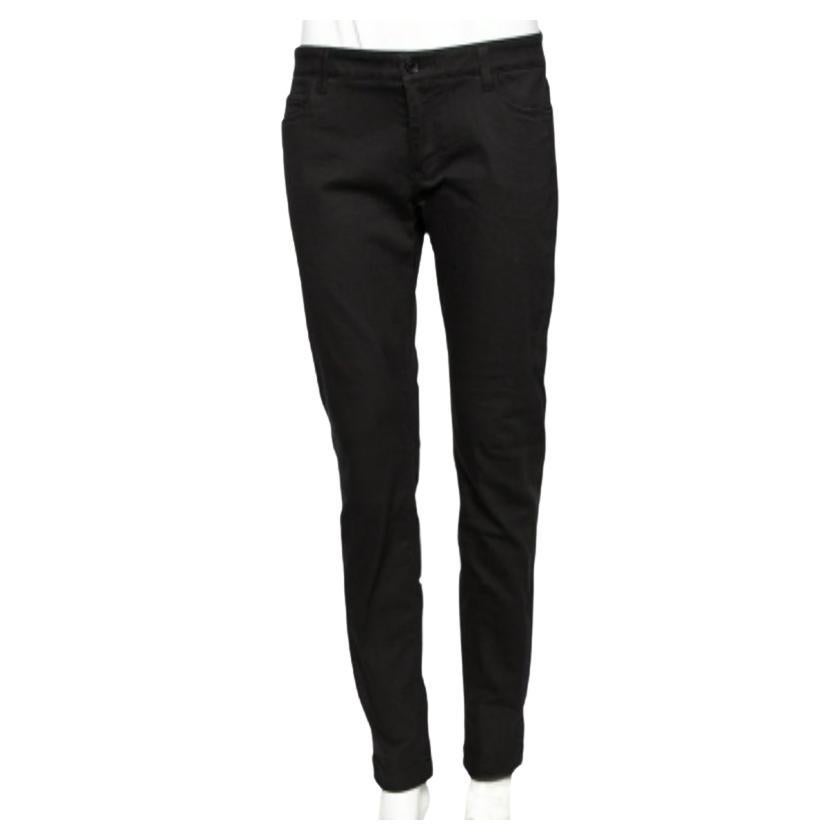 Dolce & Gabbana Schwarze Stretch-Hose aus Baumwolle in Slim Fit, L