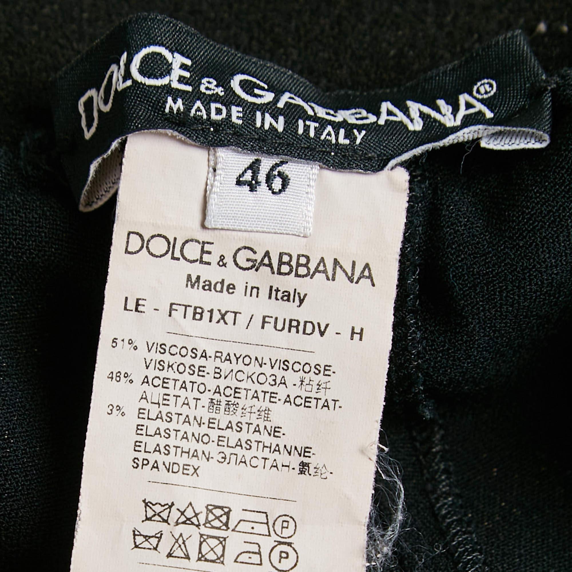 Dolce & Gabbana Pantalones pitillo de crepé elástico negro L en Bueno estado para la venta en Dubai, Al Qouz 2