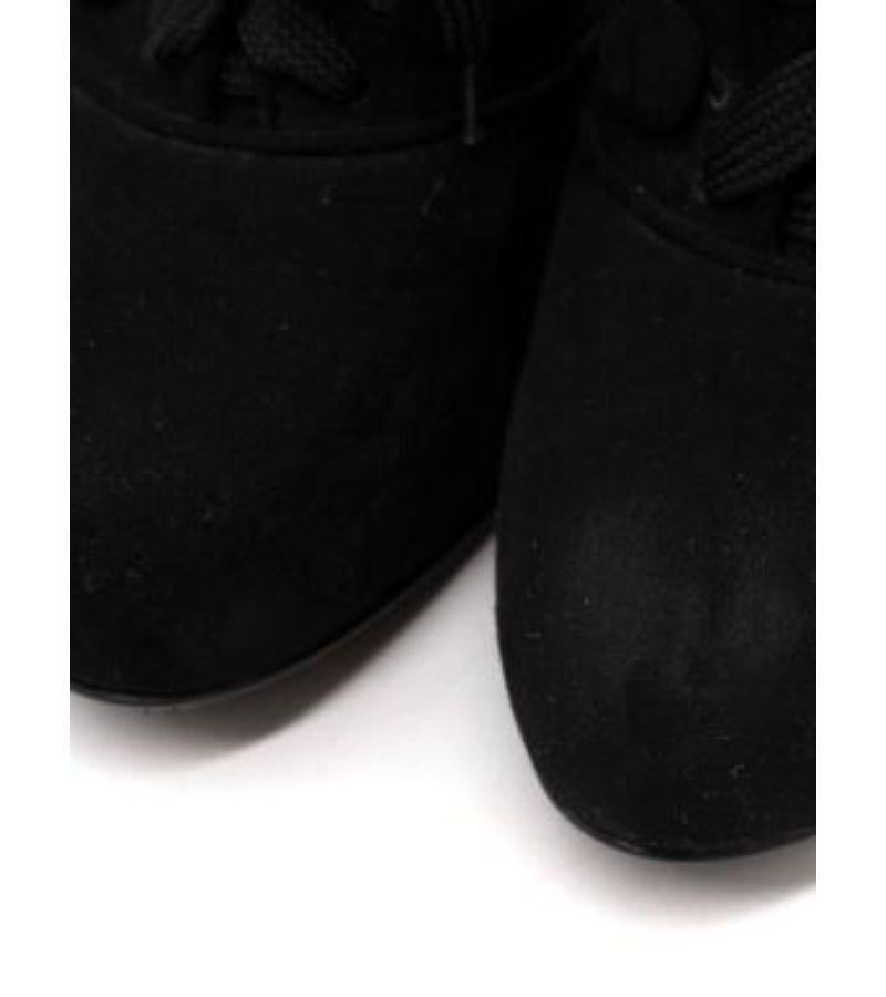 Dolce & Gabbana Black Stretch Mesh & Suede Lace-Up Heeled Booties For Sale 6