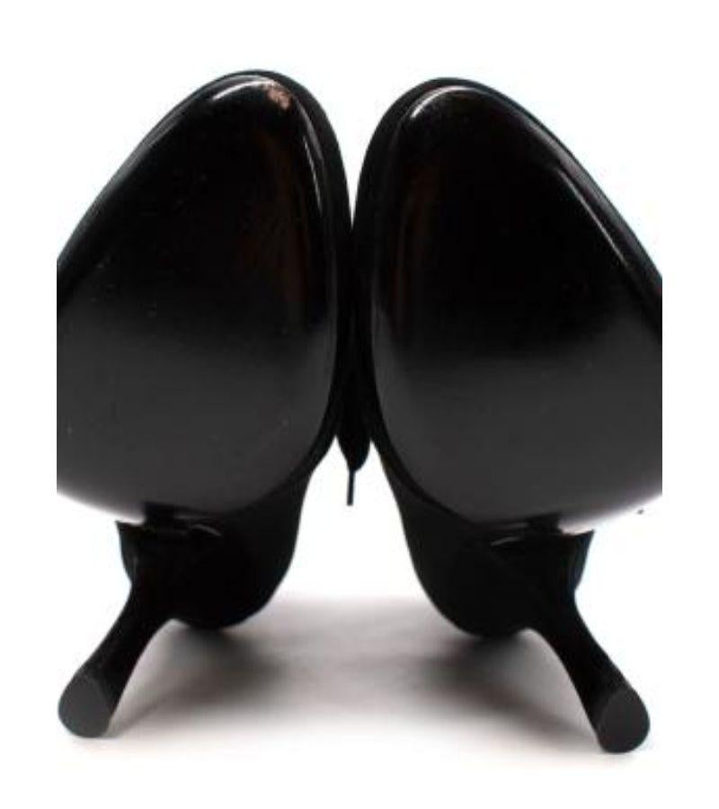 Dolce & Gabbana Black Stretch Mesh & Suede Lace-Up Heeled Booties For Sale 5