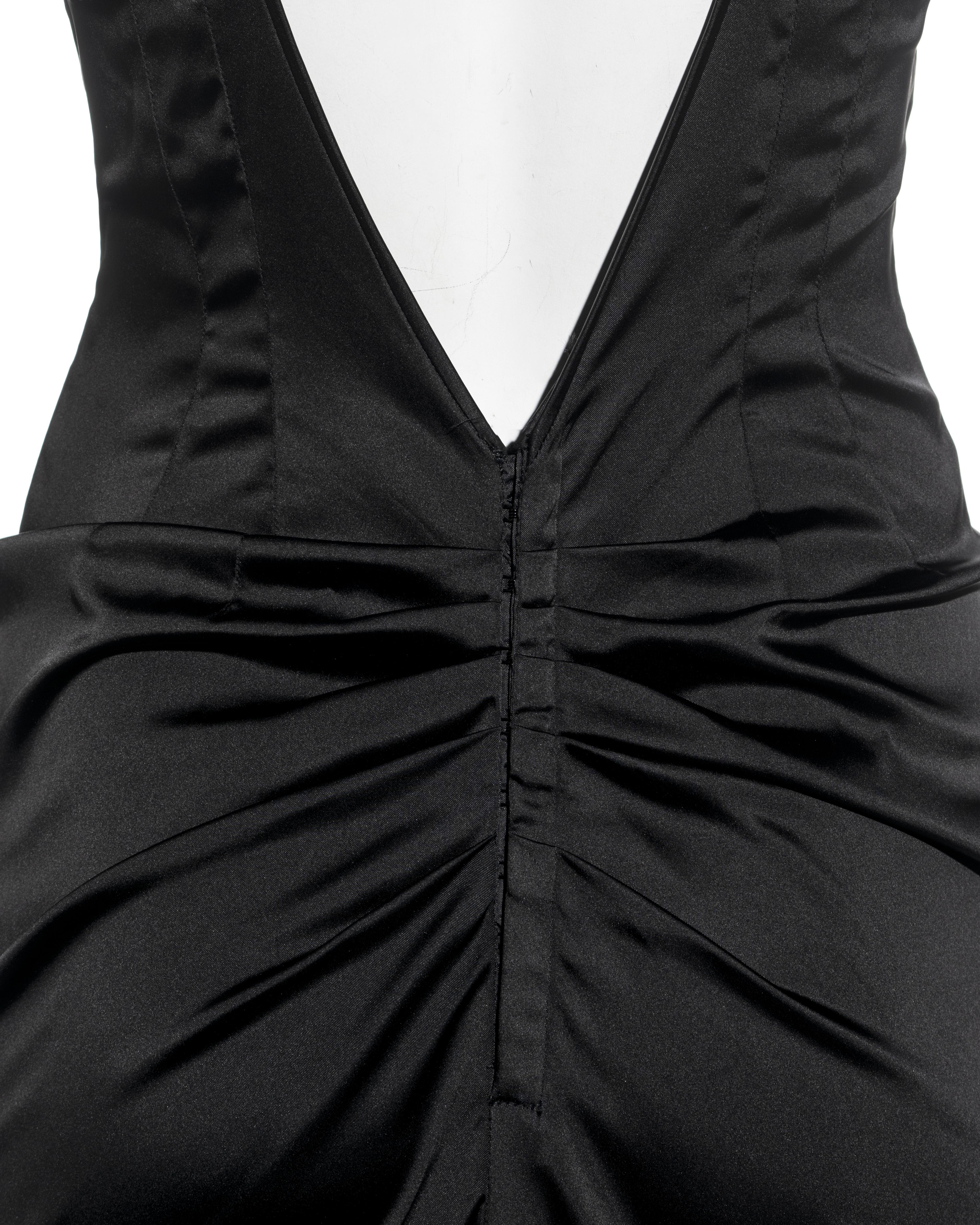 Dolce & Gabbana vestido de noche de satén elástico negro, fw 1998 en venta 5