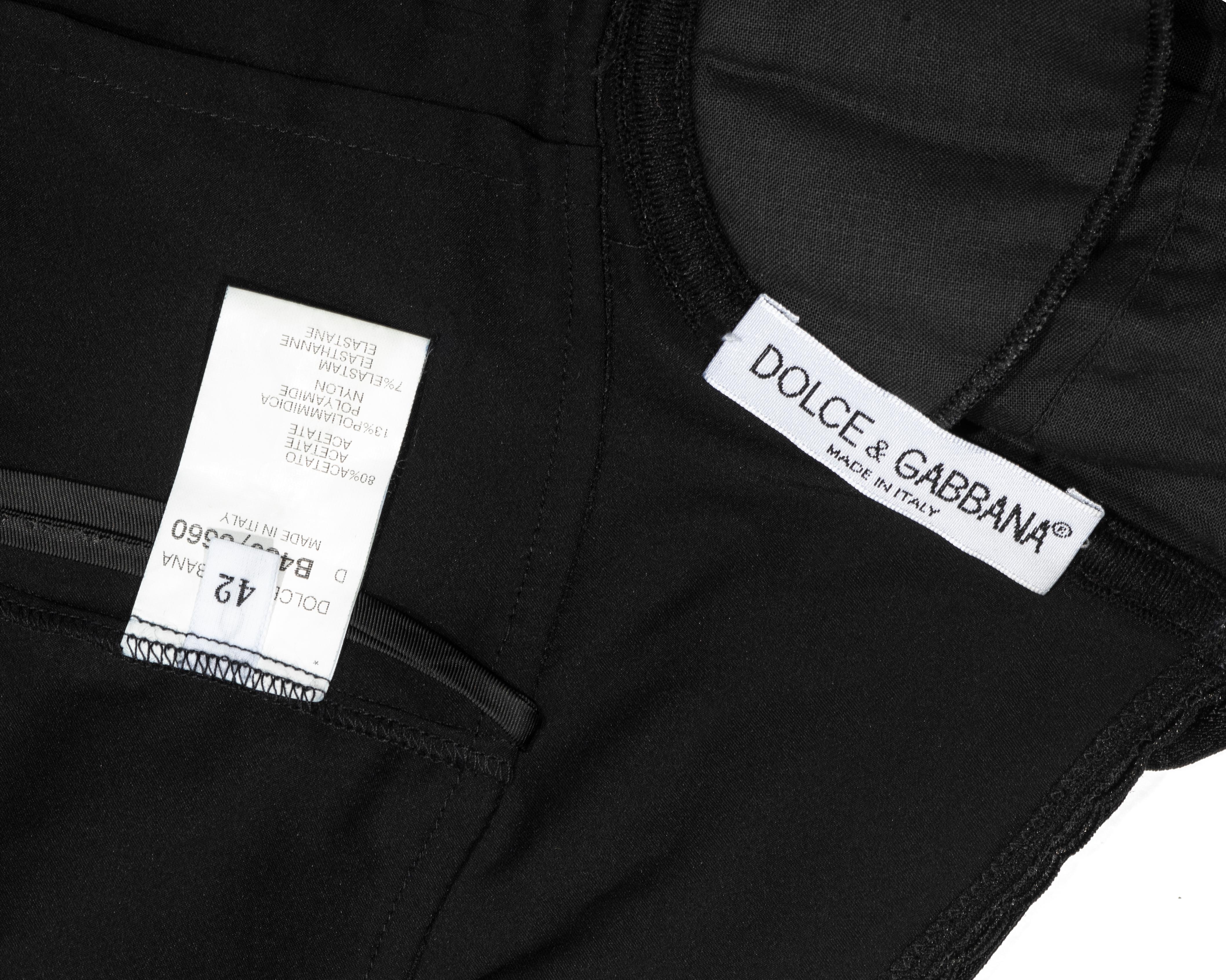 Robe de soirée en satin extensible noir Dolce & Gabbana, automne-hiver 1998 en vente 6