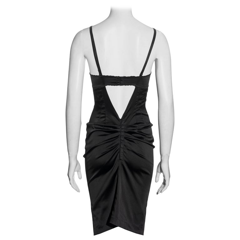 blue dress for baby girl Vintage Dolce & Gabbana Provocative Sexy Lace Up Satin Slip Dress – Recess