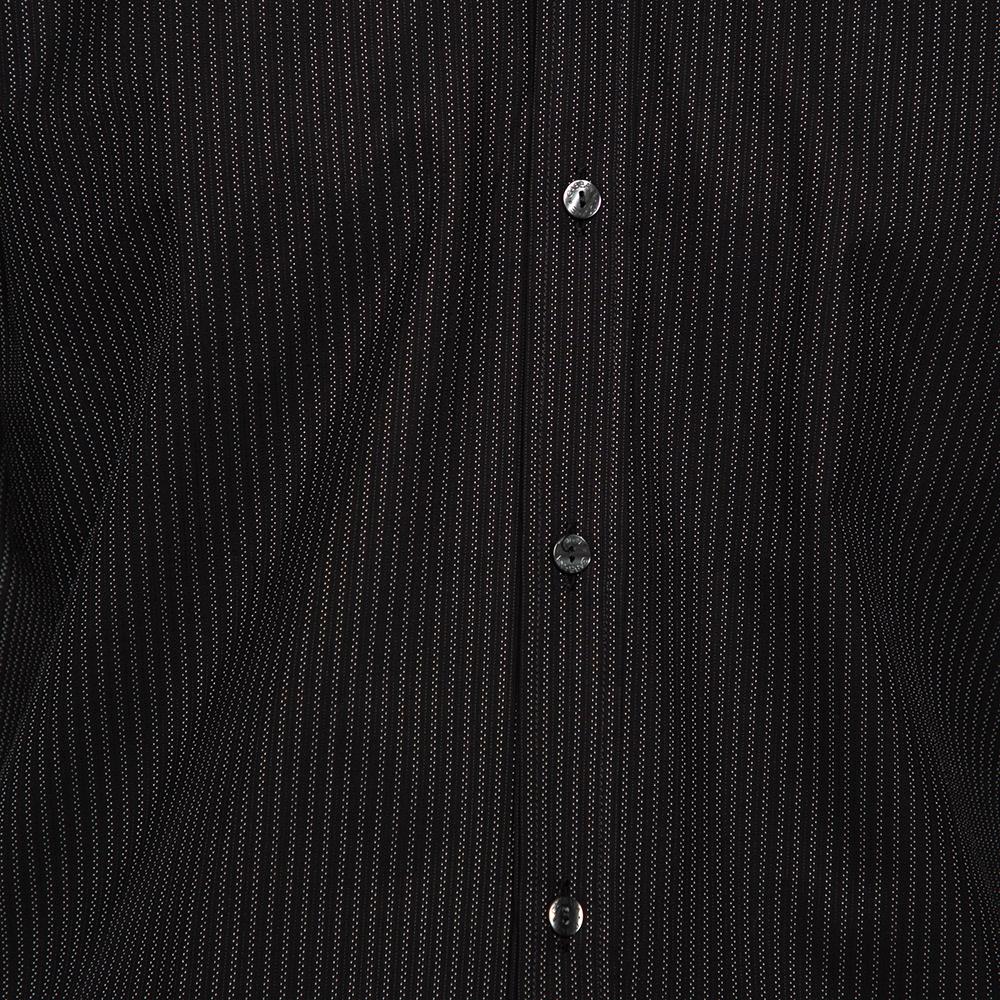 Men's Dolce & Gabbana Black Striped Cotton Gold Label Shirt M For Sale