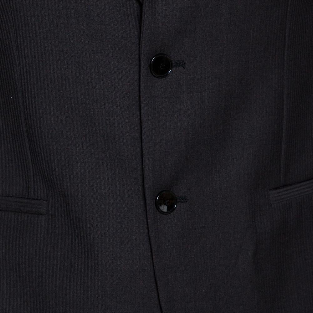 Dolce & Gabbana Black Striped Regular Fit Suit M 2