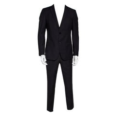 Dolce & Gabbana Black Striped Regular Fit Suit M