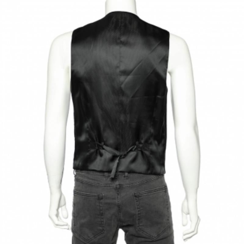 De los hombres Dolce & Gabbana Chaleco con botones de lana a rayas negro M en venta