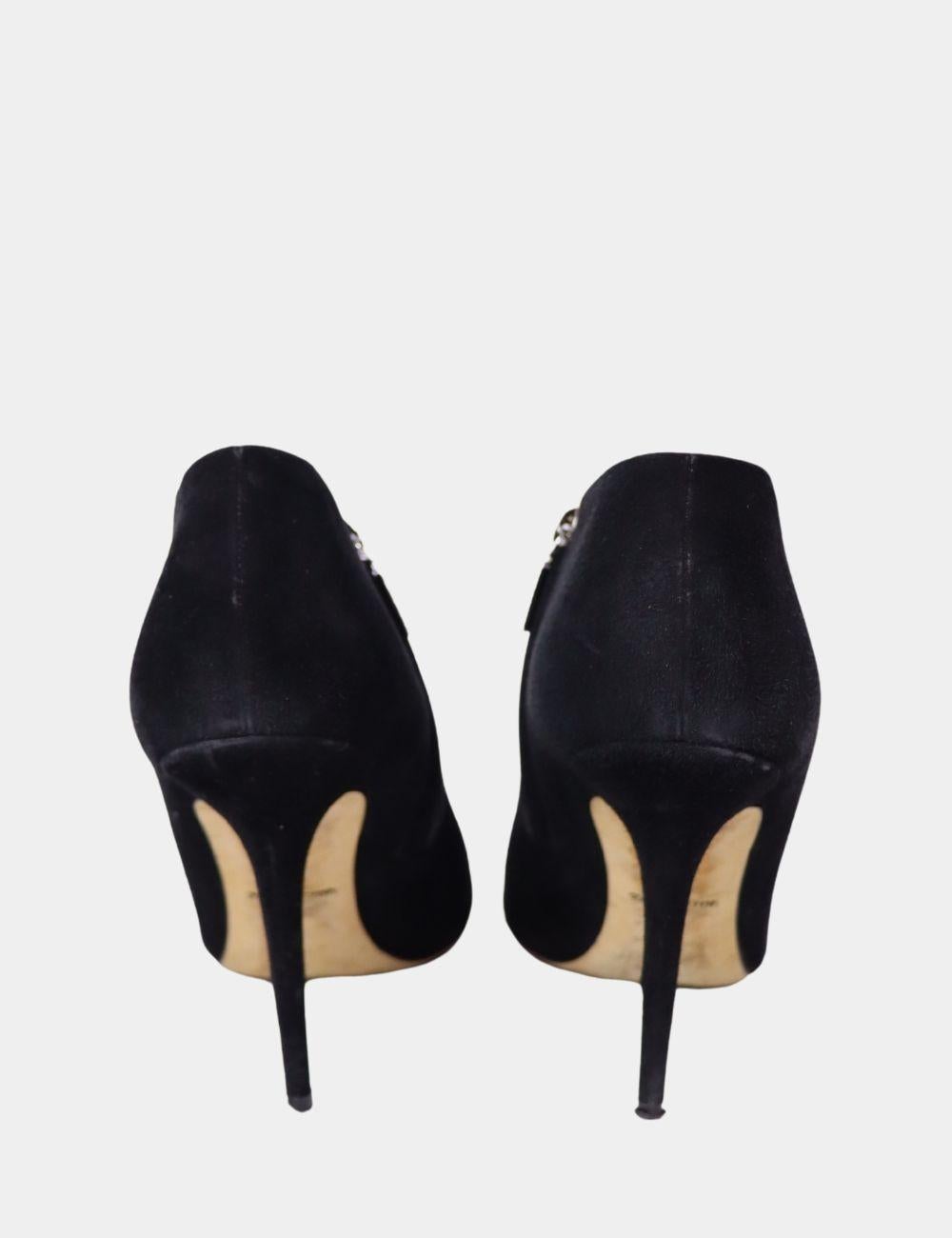 Dolce & Gabbana Black Suede Ankle Boots Size EU 40 In Fair Condition In Amman, JO
