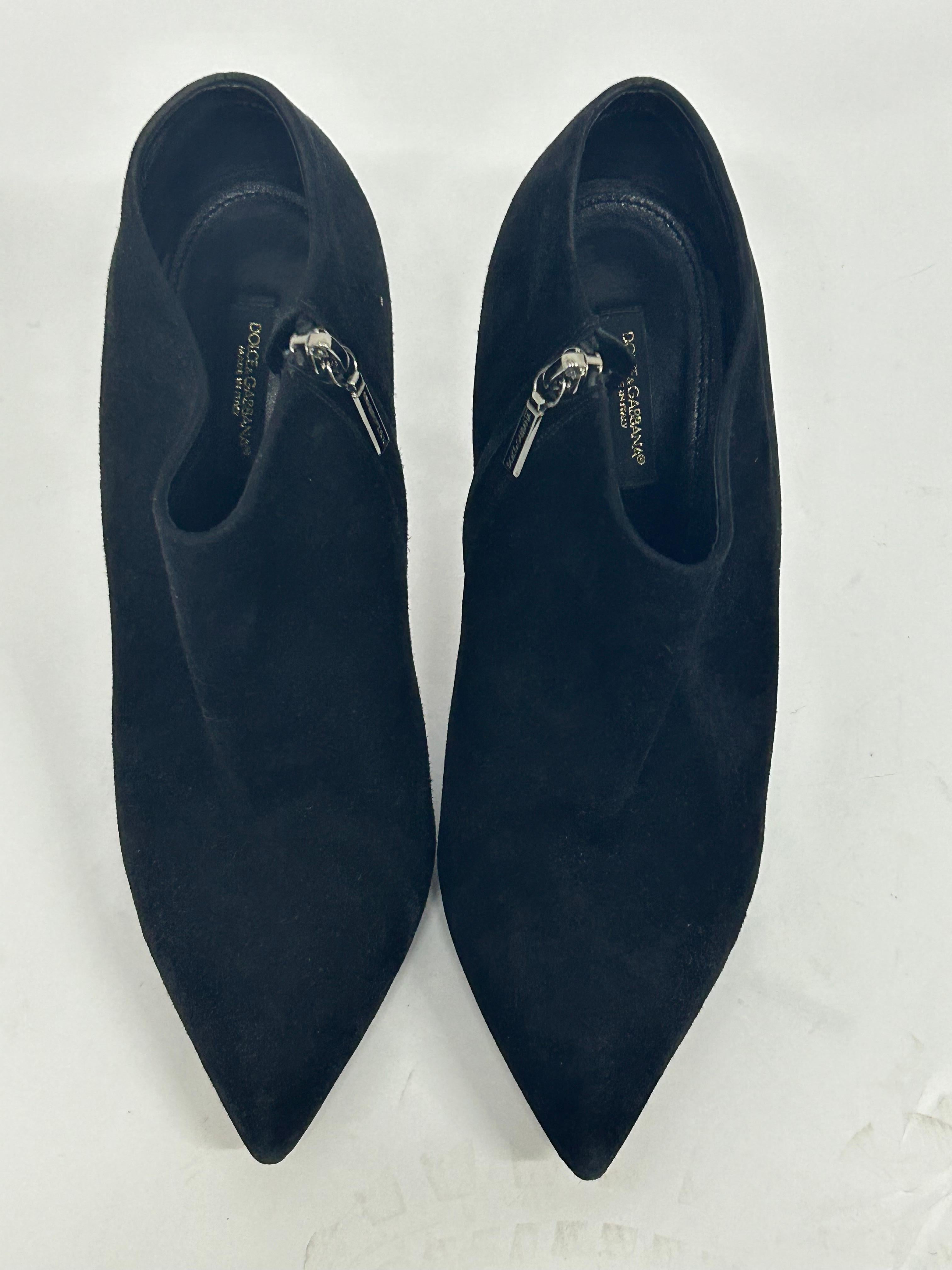 Dolce & Gabbana Black Suede Ankle Boots Size EU 40 1