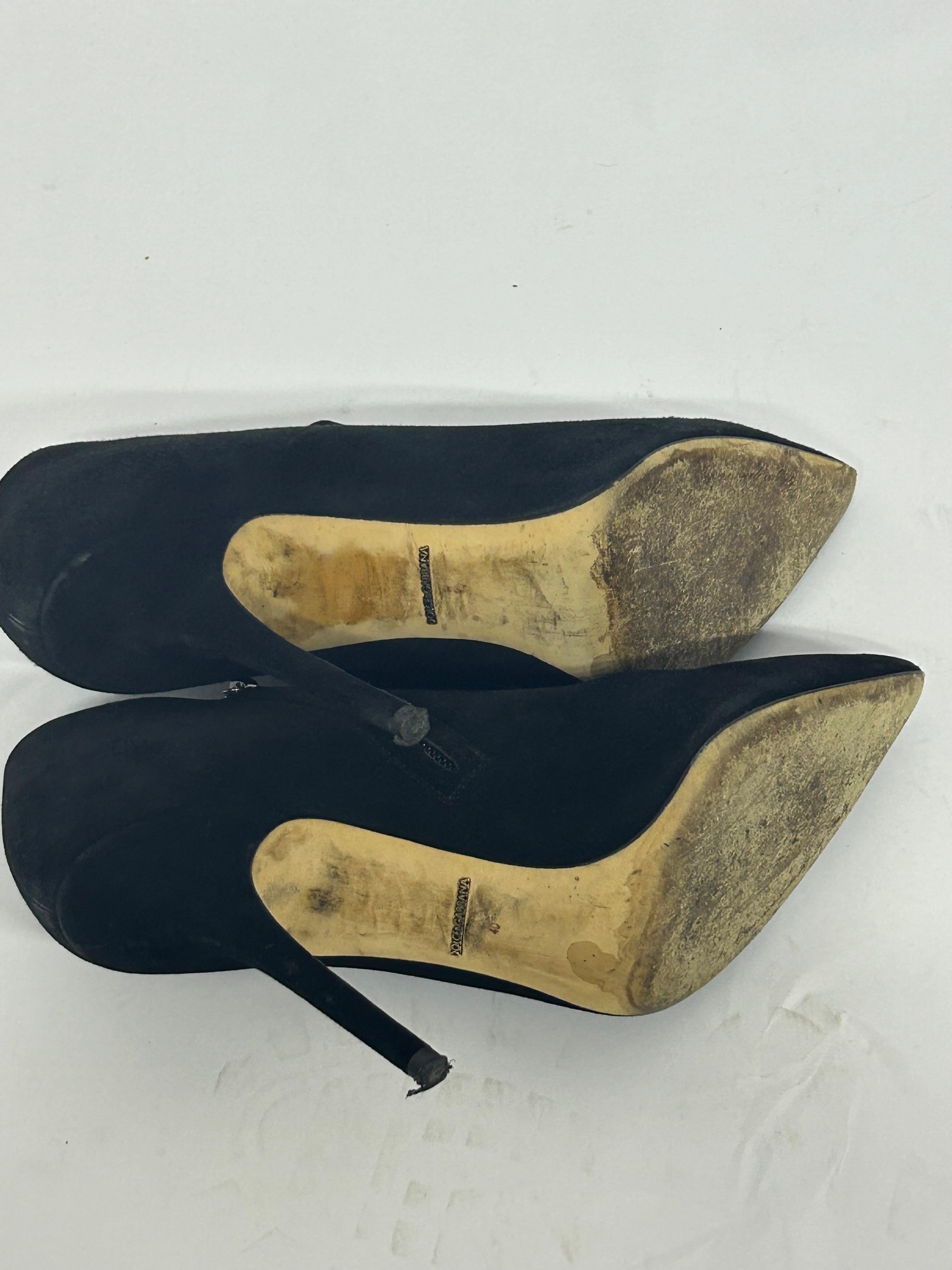 Dolce & Gabbana Black Suede Ankle Boots Size EU 40 2