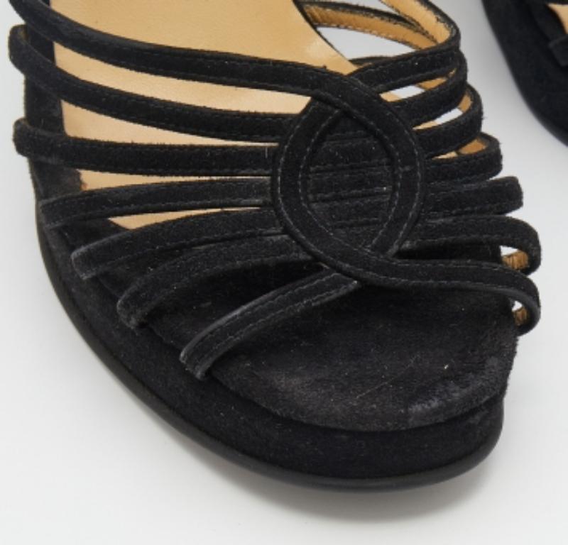 Donna Dolce & Gabbana Sandali con cinturino alla caviglia in pelle scamosciata nera taglia 38,5 in vendita