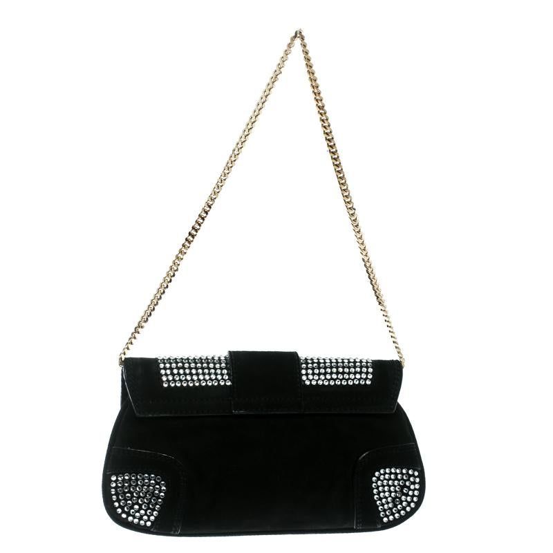 Pochette Dolce & Gabbana Crystal Étoile - Chaîne Dorée, Cuir Violet, édition Limitée, Neuve Avec étiquette