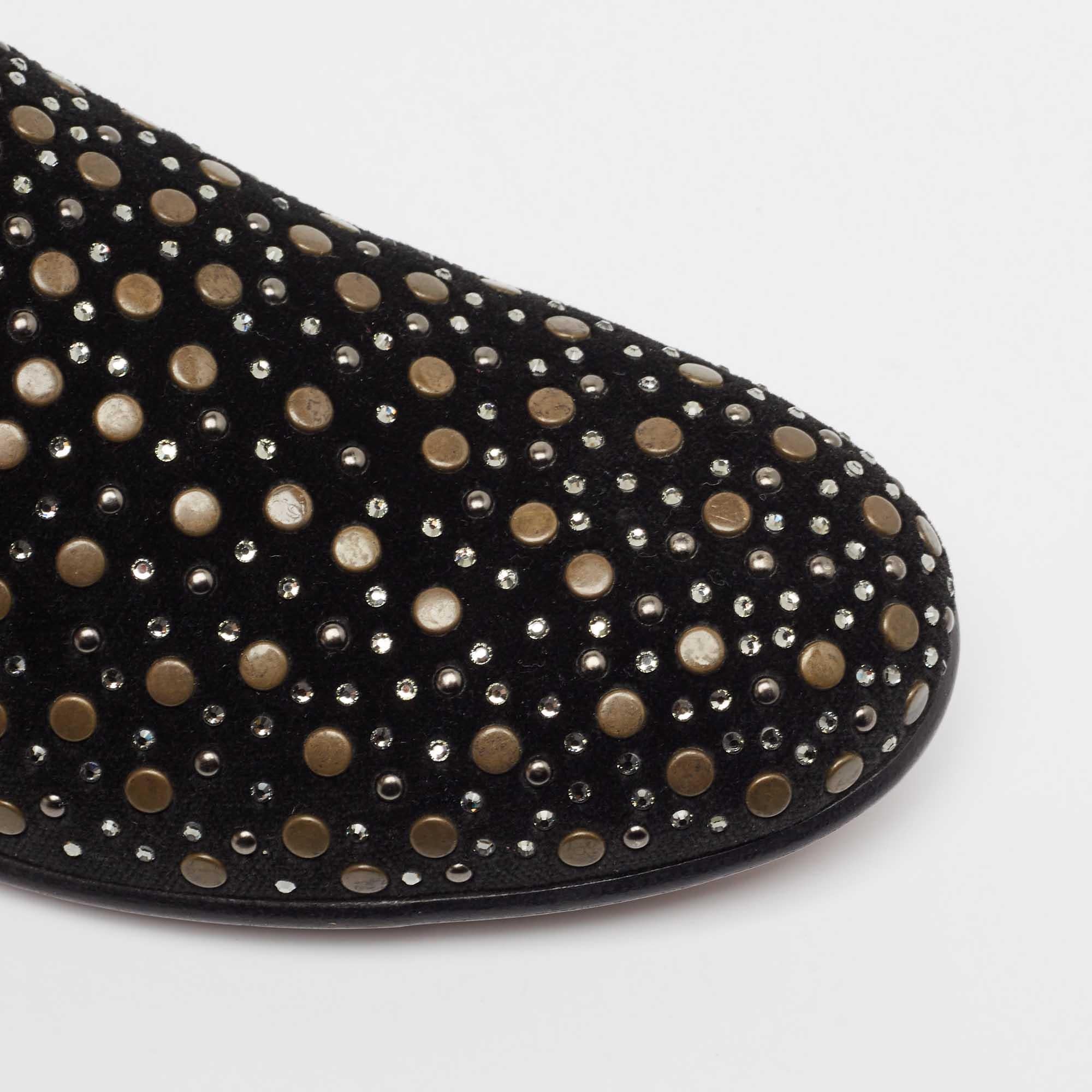 Dolce & Gabbana Mocassins en daim noir avec ornements Taille 41 en vente 3