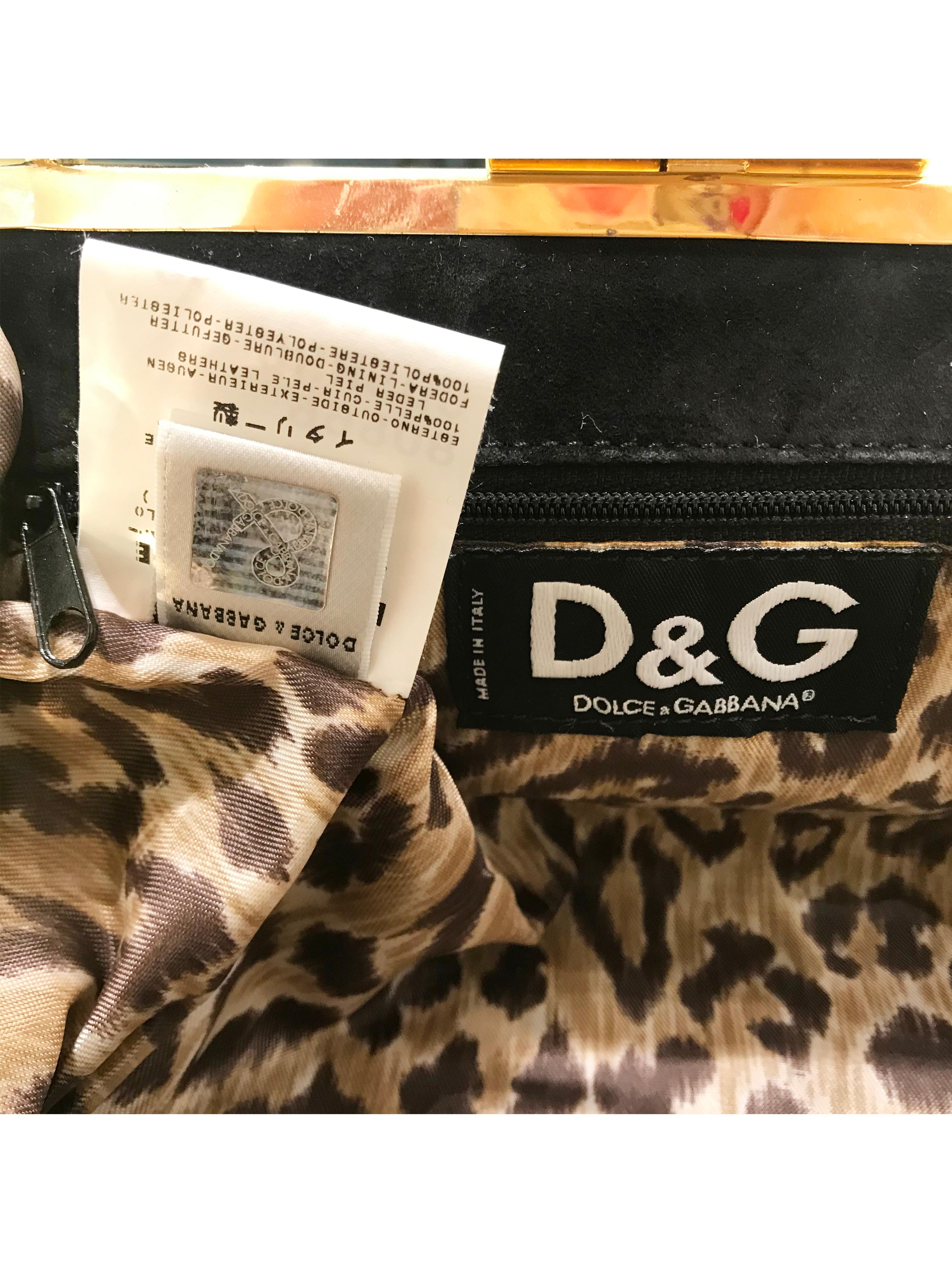 Women's or Men's Dolce & Gabbana Black Suede Handbag  For Sale