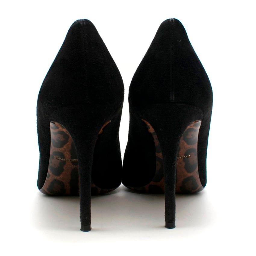 Dolce & Gabbana Black Suede Heeled Pumps In Excellent Condition In London, GB