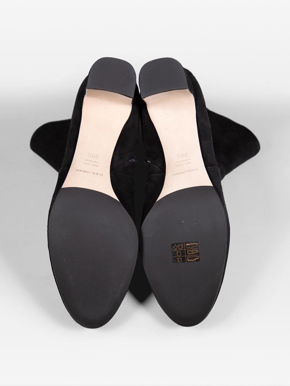 Dolce & Gabbana - Stivaletti in camoscio nero con dettaglio logo Taglia IT 39.5 In condizioni buone in vendita a London, GB