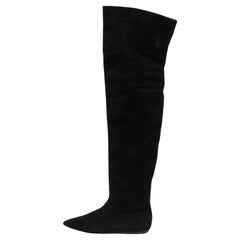 Dolce & Gabbana Schwarze Overknee-Stiefel aus Wildleder Größe 37,5
