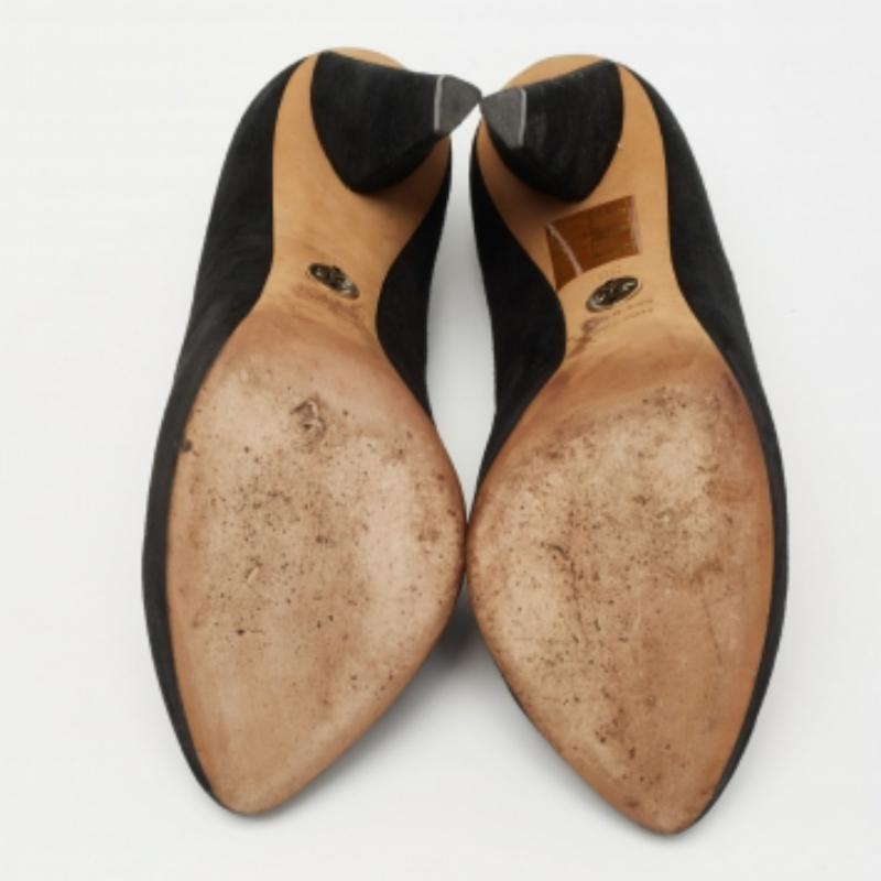 Dolce & Gabbana Escarpins à plateforme en daim noir Taille 38 en vente 4