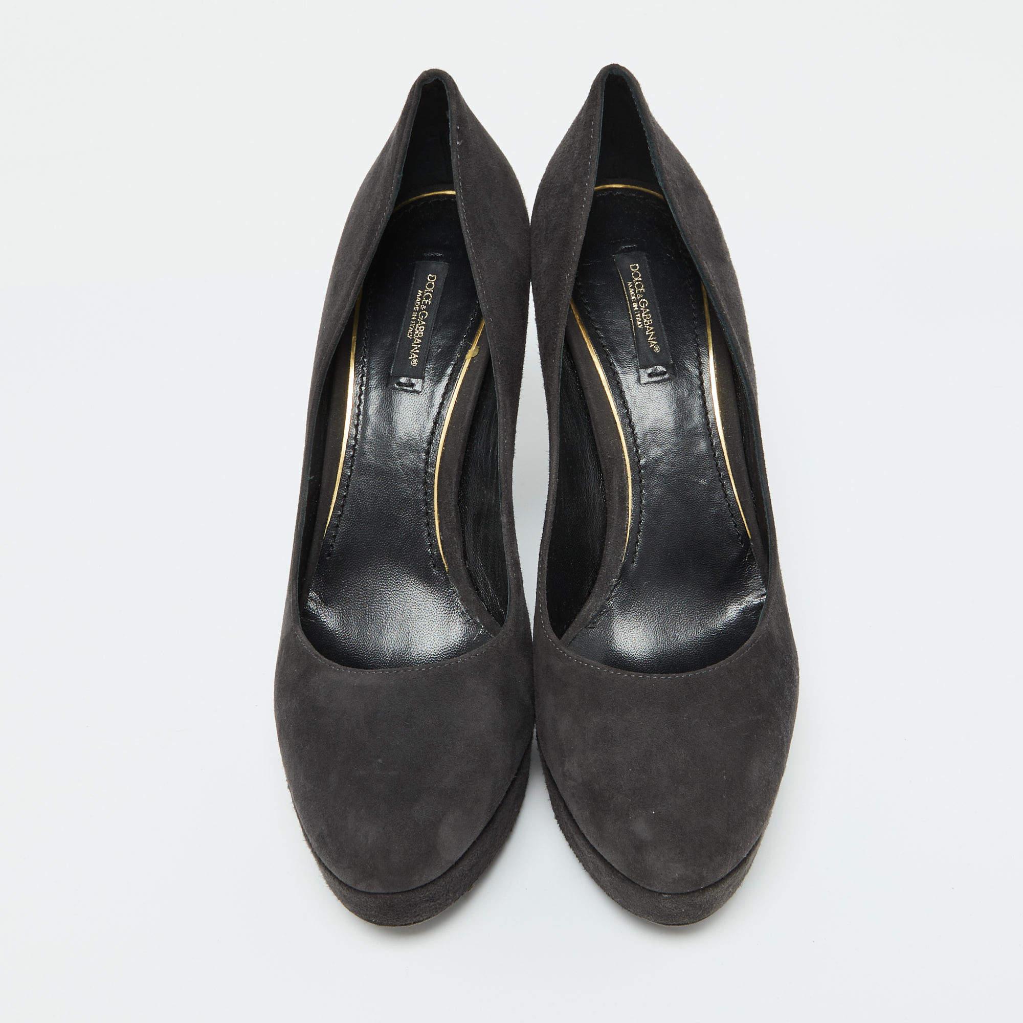 Dolce & Gabbana Bombas de plataforma de ante negro Talla 39.5 Negro en venta