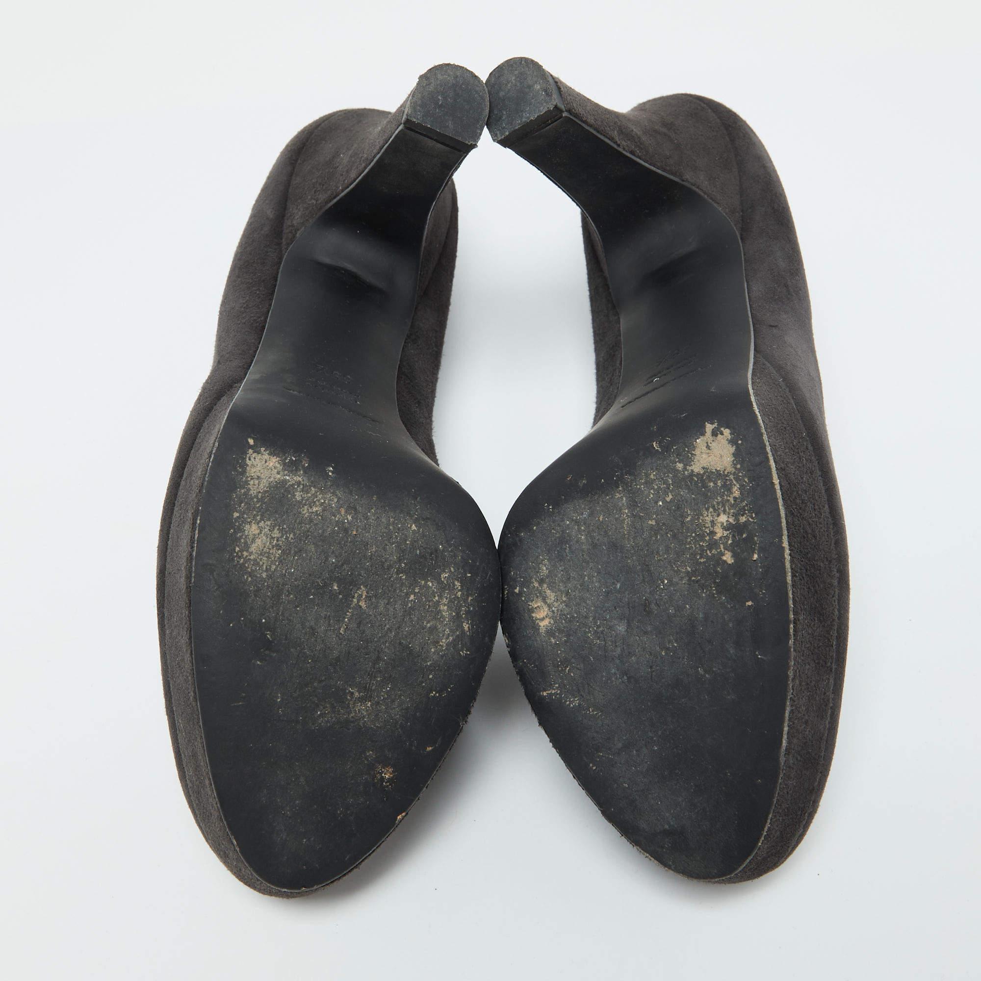 Dolce & Gabbana Bombas de plataforma de ante negro Talla 39.5 en venta 1