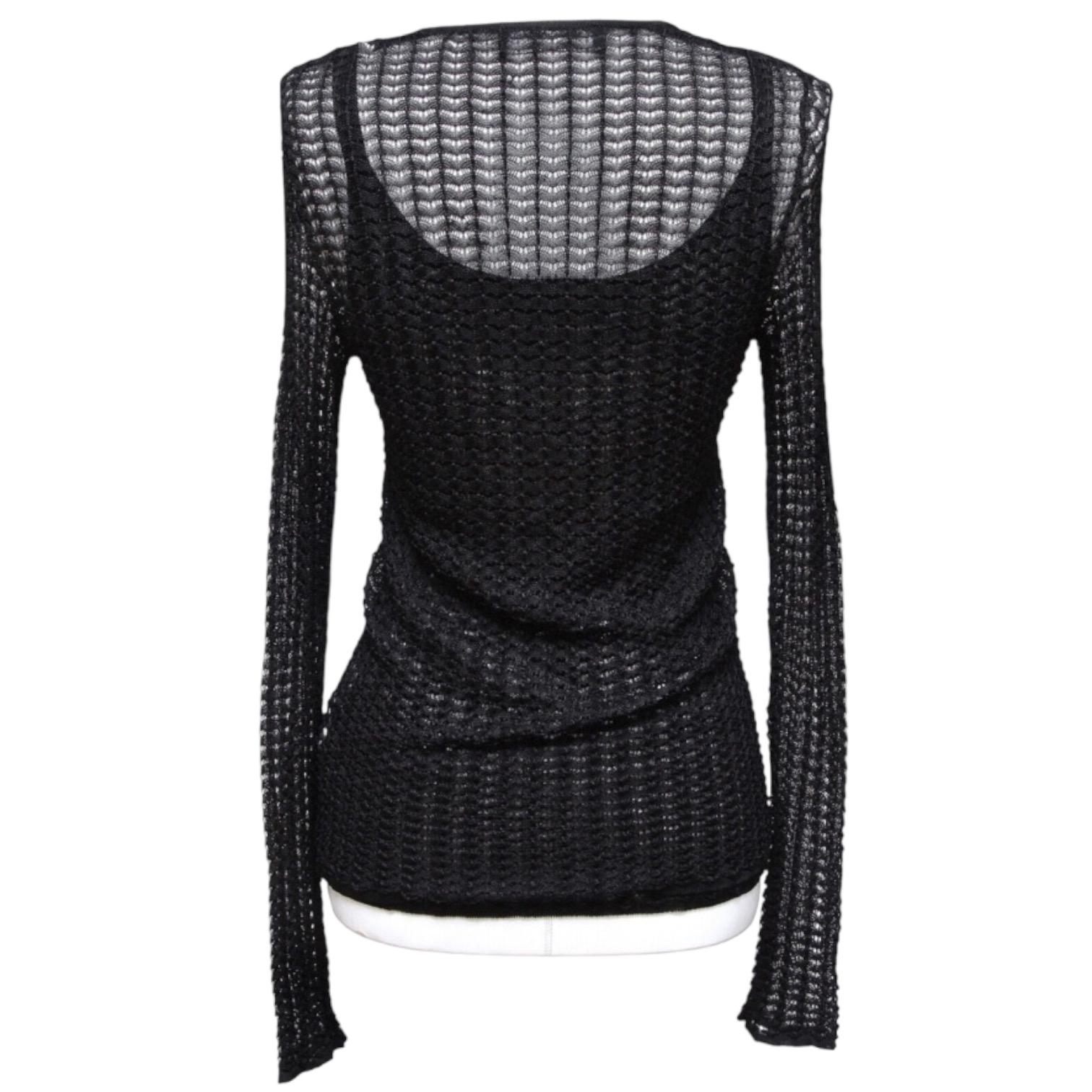 DOLCE & GABBANA Black Sweater Cardigan Knit 2pc Shell Sleeveless Twinset 38 40 For Sale 2