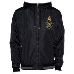 Dolce & Gabbana Black Synthetic Hooded Bomber Jacket XL