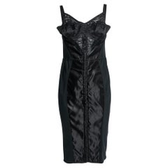 Dolce & Gabbana Black Synthetic & Lace Sleeveless Bodycon Dress M