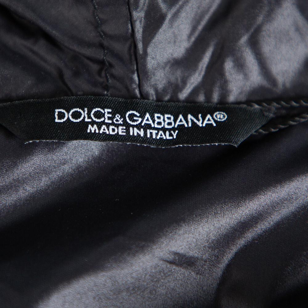 Men's Dolce & Gabbana Black Synthetic Zip Front Hooded Jacket M