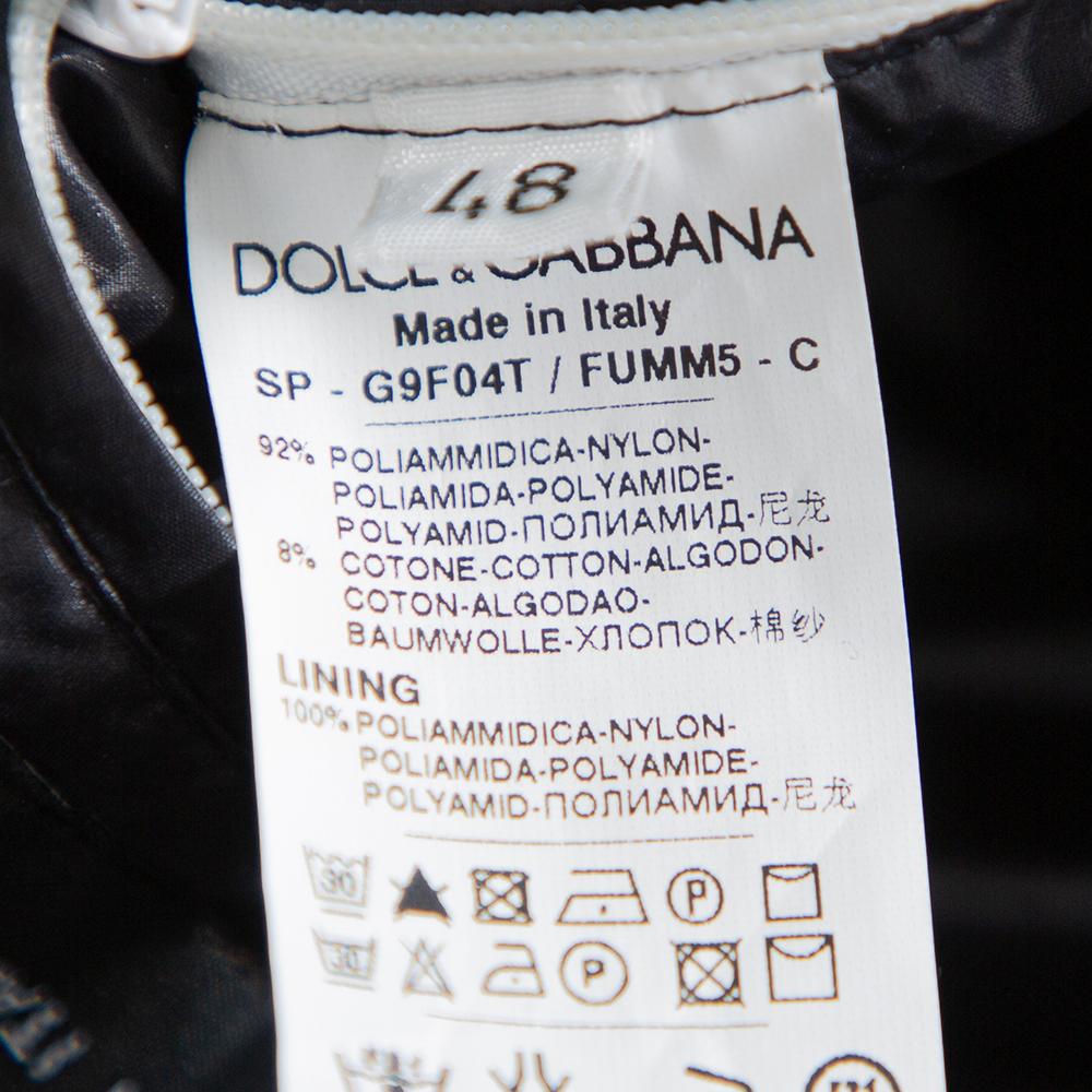 Dolce & Gabbana Black Synthetic Zip Front Hooded Jacket M 1