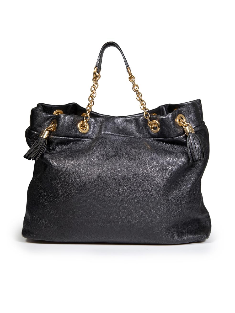 Dolce & Gabbana Black Tassel Chain Shoulder Bag In Good Condition For Sale In London, GB