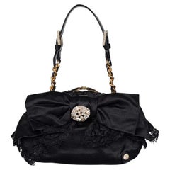 Dolce & Gabbana Black Textile Crystal Clutch