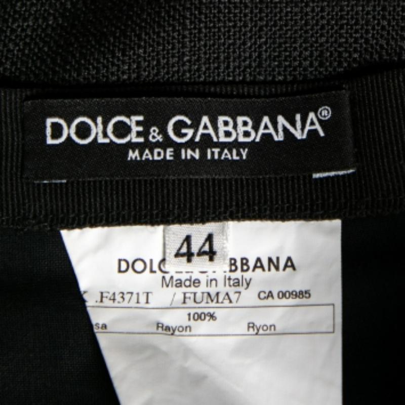 Dolce & Gabbana Falda lápiz de crepé texturizado negra M Negro en venta