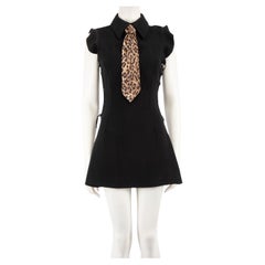 Dolce & Gabbana Black Tie Lace-Up Mini Dress Size S