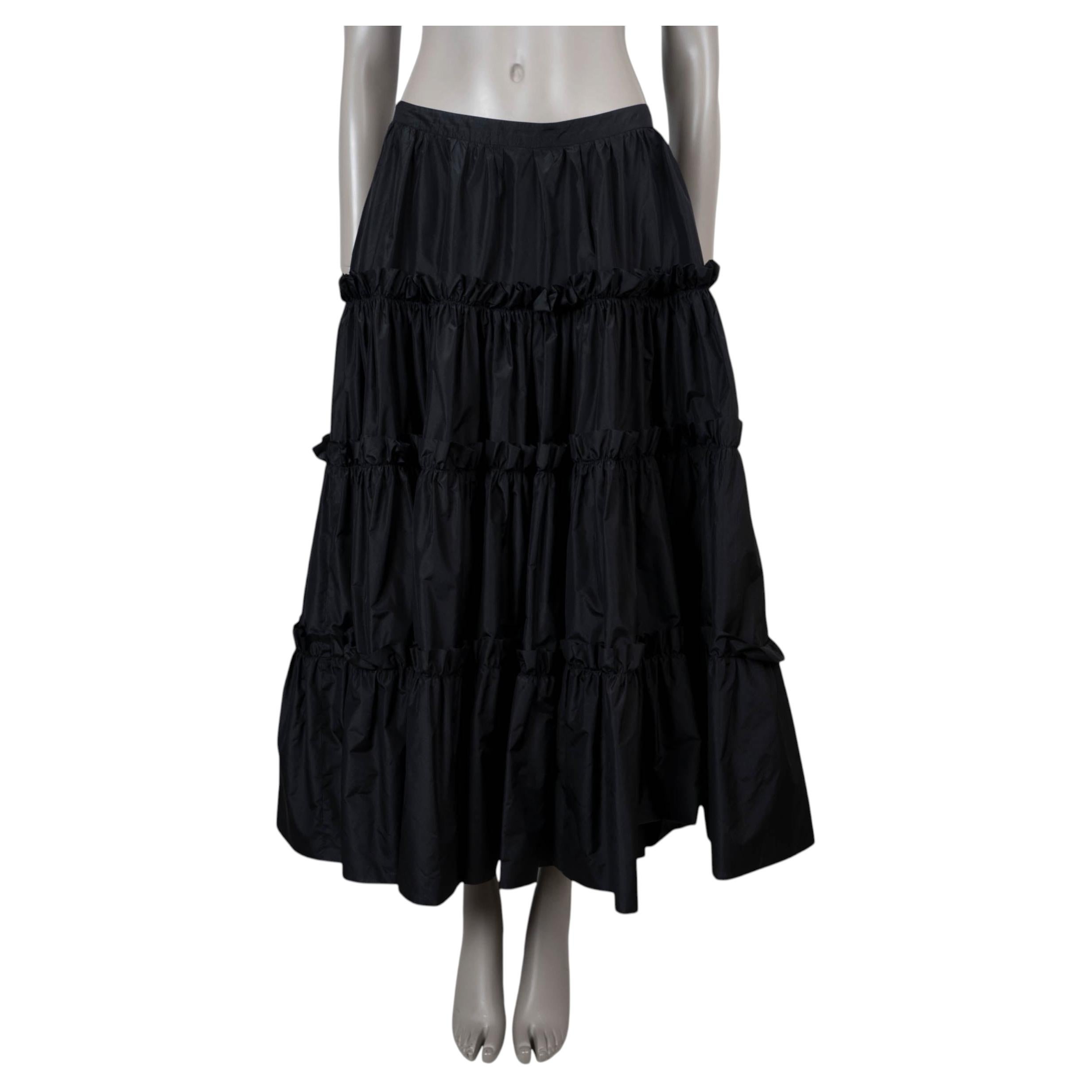 DOLCE & Gabbana noir Jupe MIDI TIERED TAFFETA 40 S