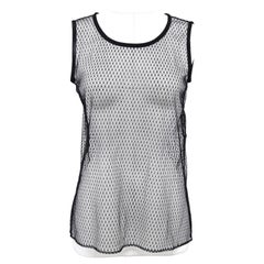 DOLCE & GABBANA Black Top Blouse Shirt Tank Sleeveless Netted Sheer Sz 38