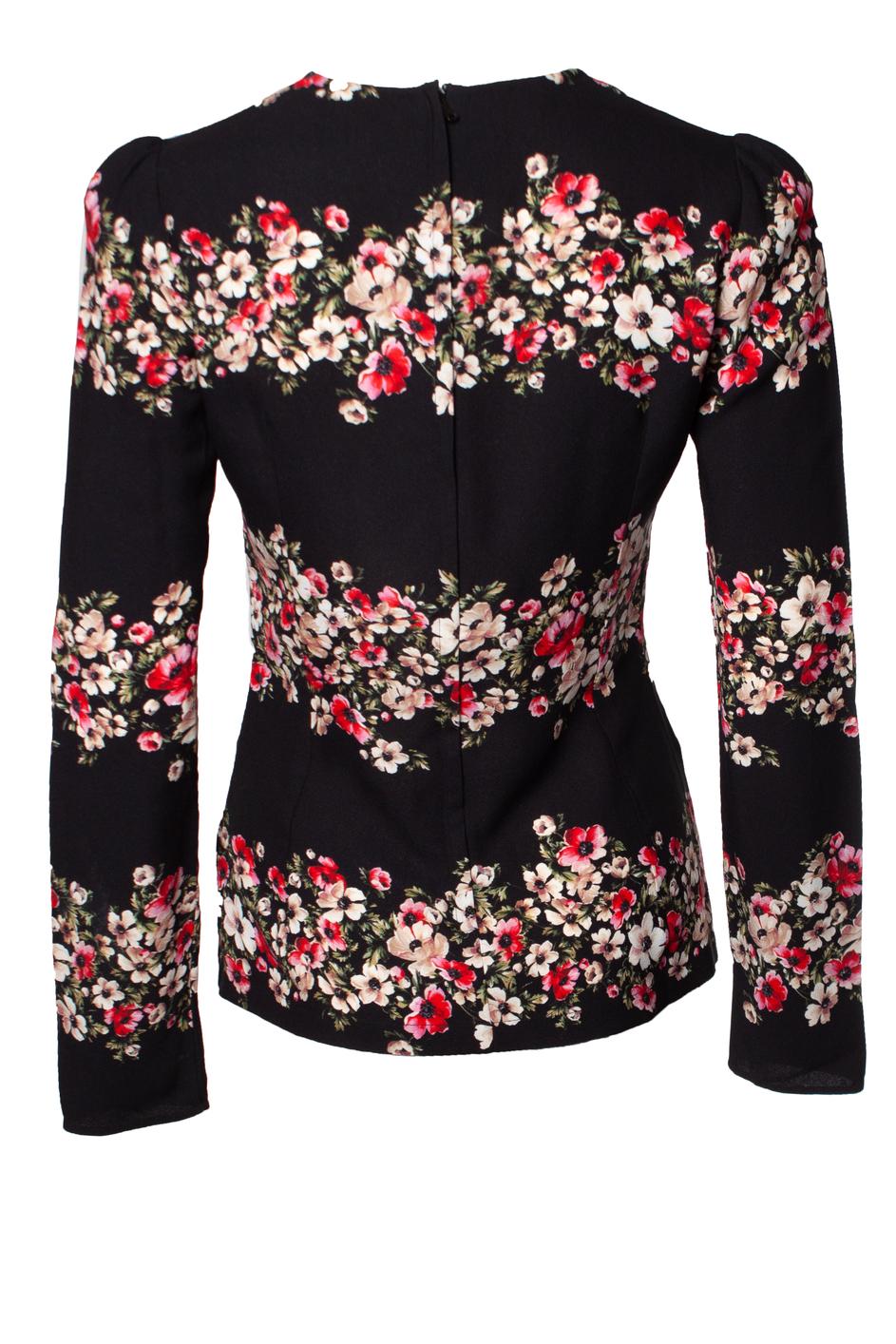 Dolce & Gabbana, Black top with floral print In Excellent Condition For Sale In AMSTERDAM, NL