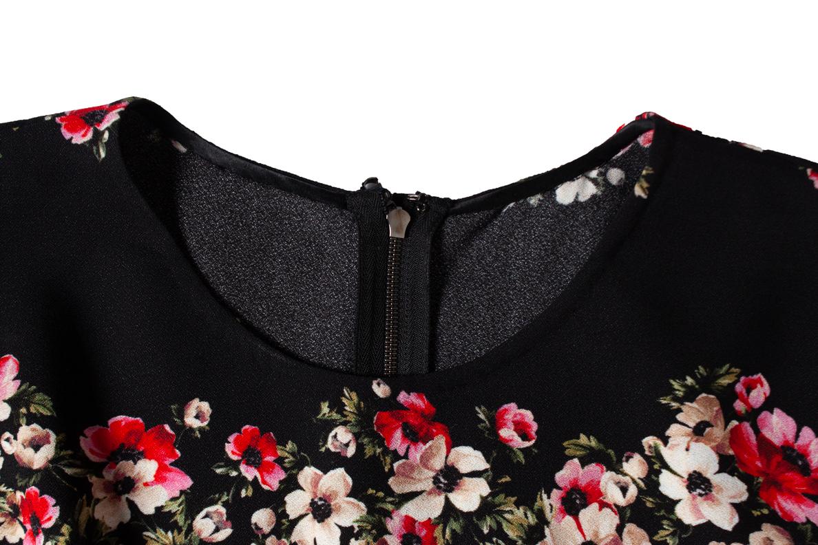 Dolce & Gabbana, Top noir à imprimé floral Pour femmes en vente