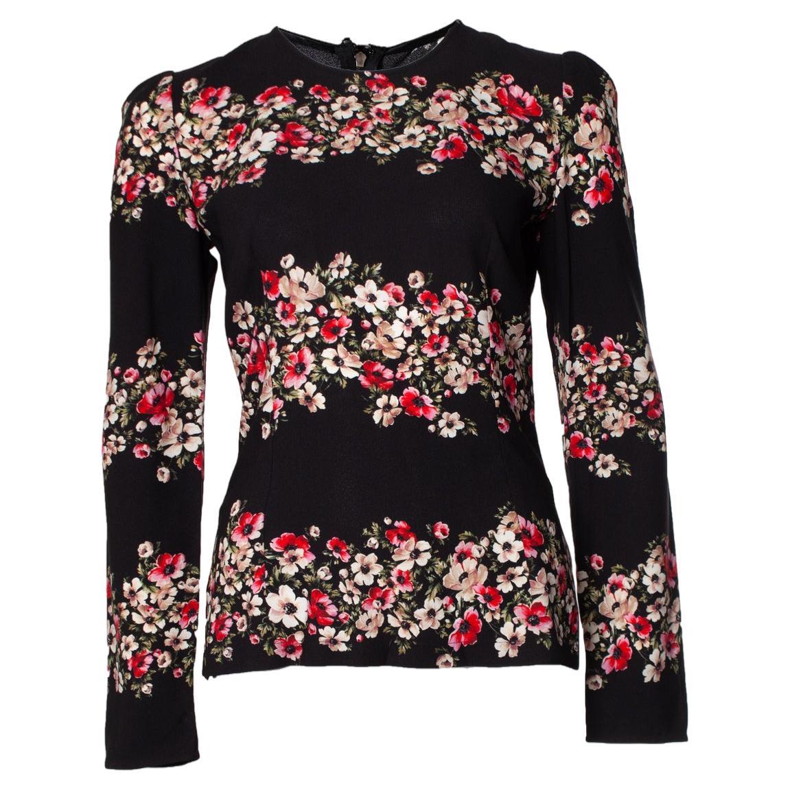 Dolce & Gabbana, Top noir à imprimé floral en vente