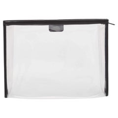 Dolce 
Gabbana Black/Transparent Leather and PVC Zip Pouch