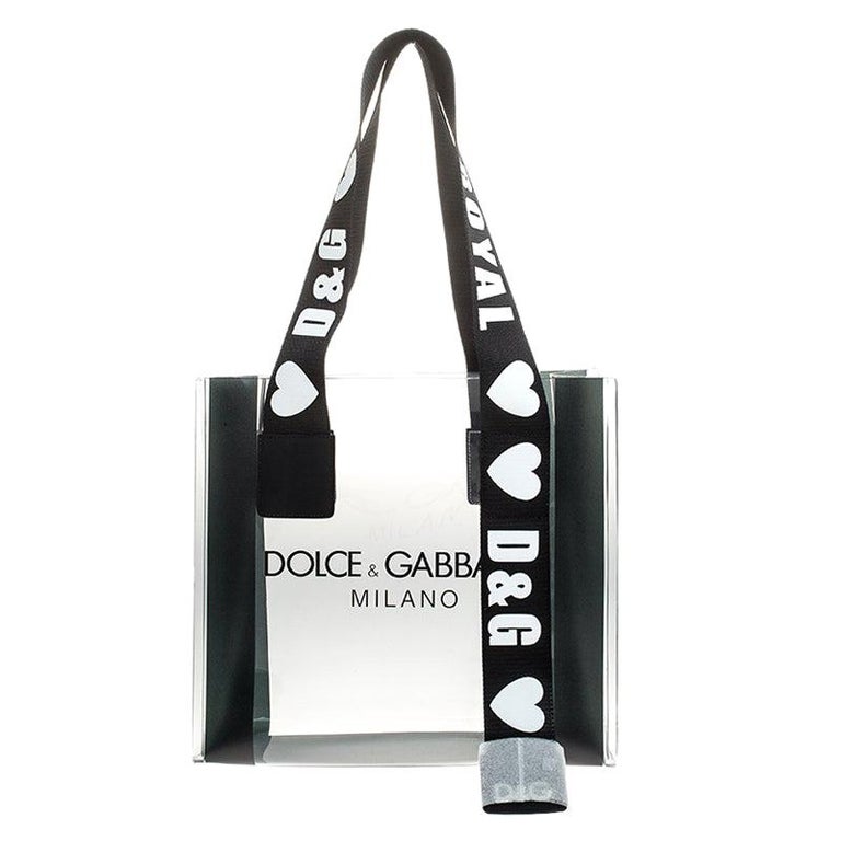 Dolce and Gabbana Black/Transparent PVC Street Shopper Tote For Sale at ...