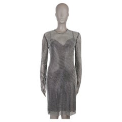DOLCE & GABBANA black tulle 2024 CRYSTAL EMBELLISHED Dress 42 M