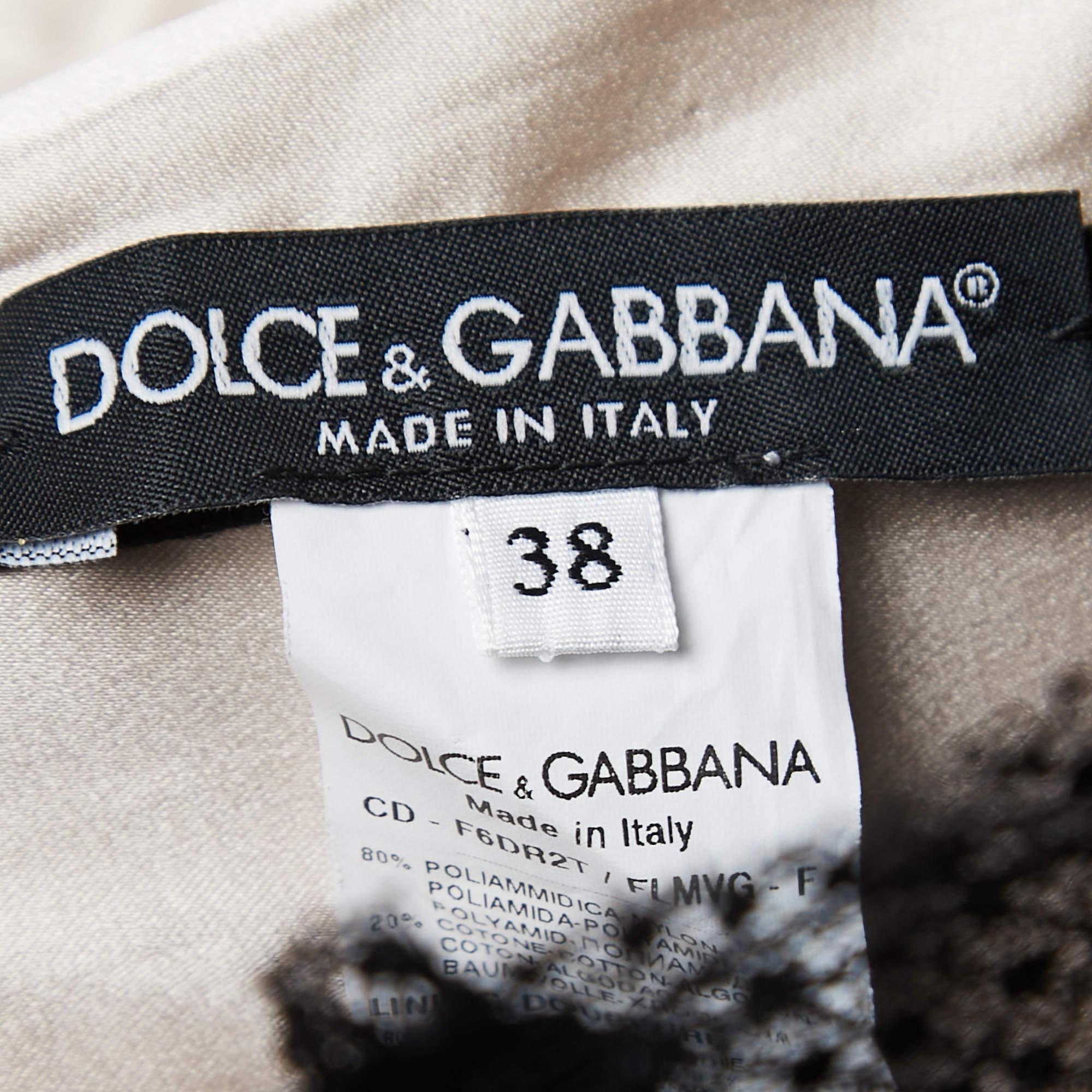 Dolce & Gabbana Black Tulle & Mesh Strapless Corset Dress S In Good Condition In Dubai, Al Qouz 2