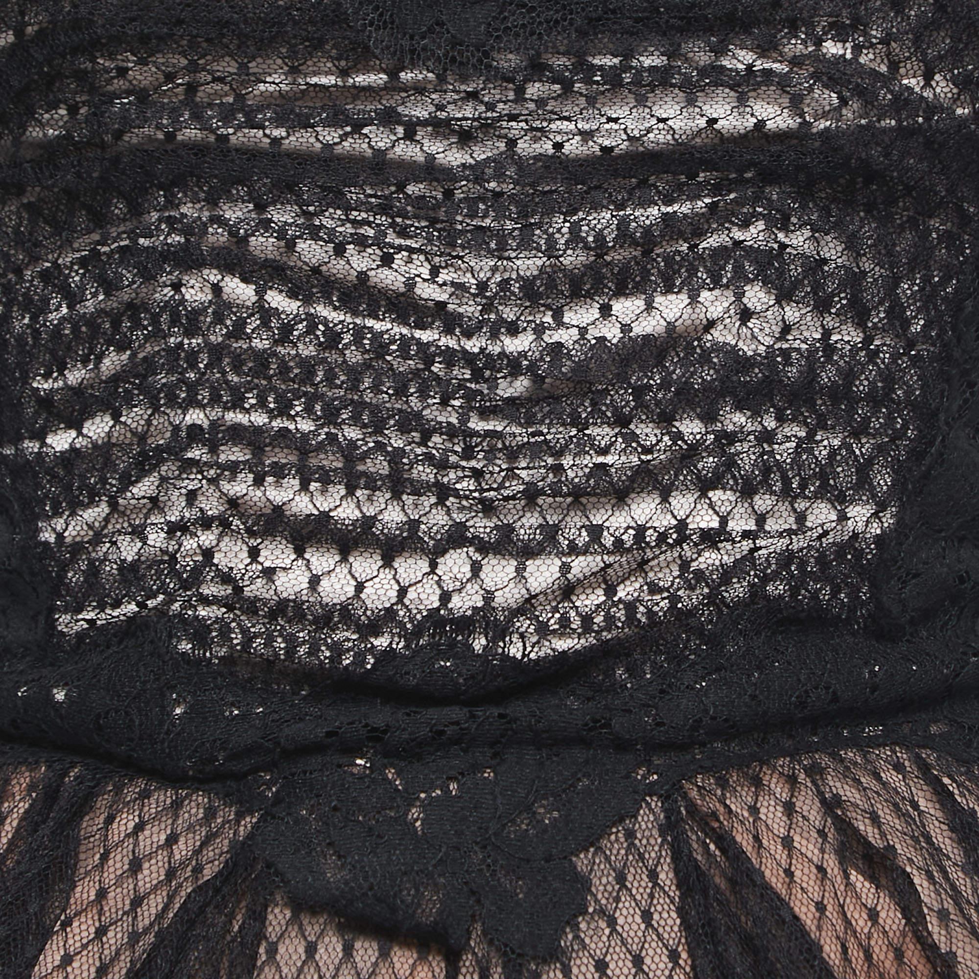 Dolce & Gabbana Black Tulle & Mesh Strapless Corset Dress S 1