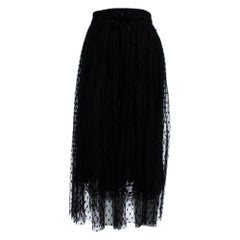 Dolce & Gabbana Black Tulle Point D'esprit Midi Skirt S