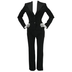 Dolce & Gabbana Black Tuxedo Dinner Pantsuit Ensemble