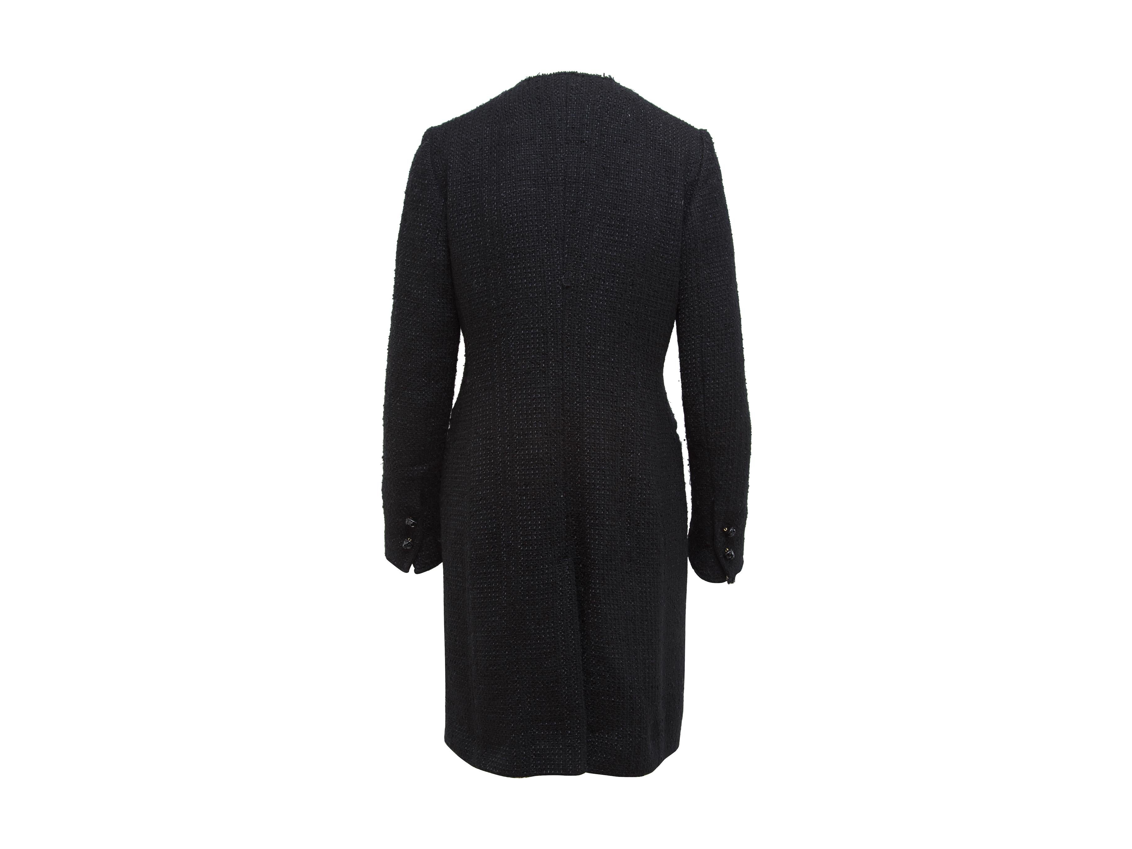 Dolce & Gabbana Black Tweed Coat In Good Condition In New York, NY