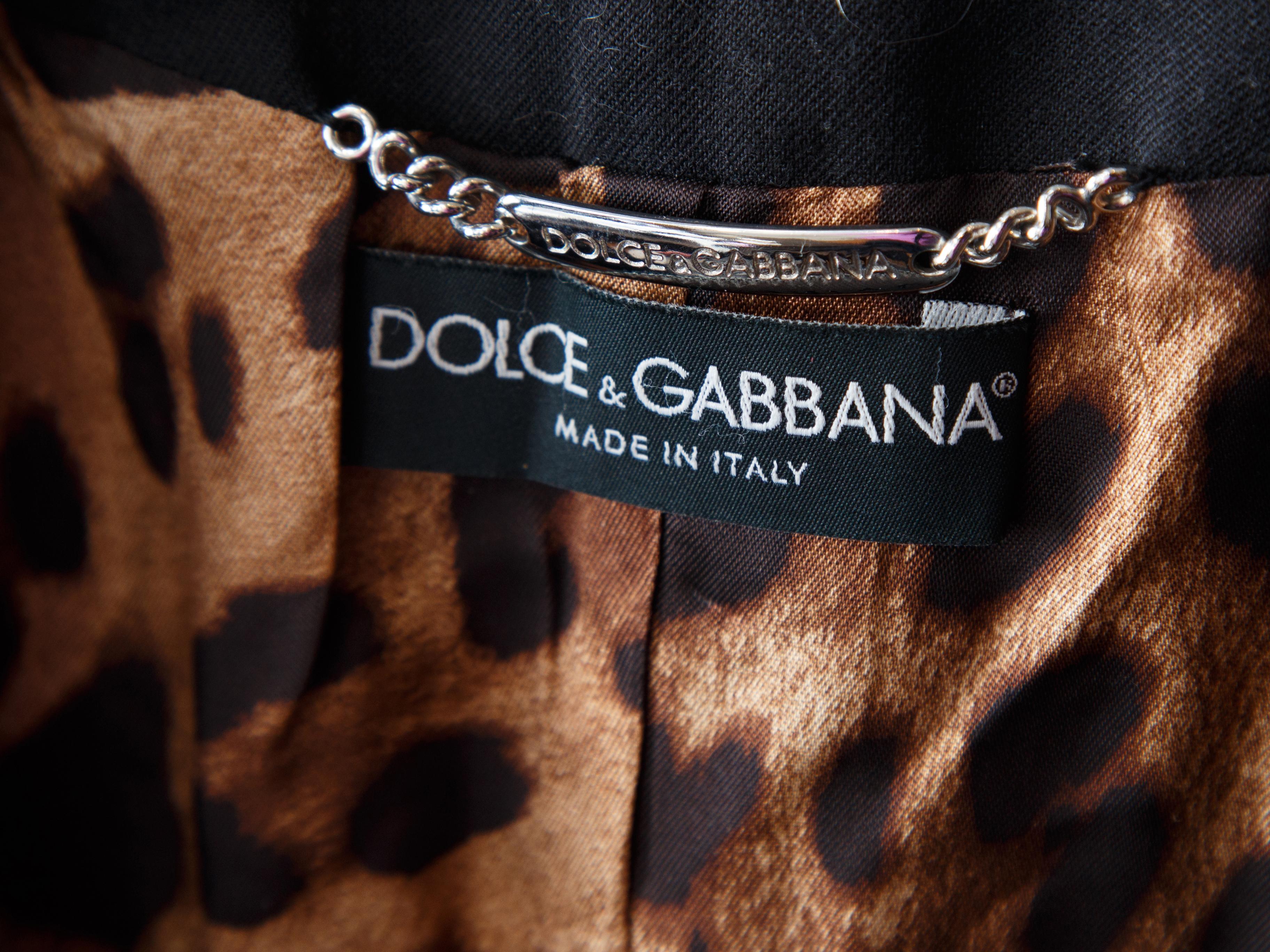 Women's Dolce & Gabbana Black Tweed Coat
