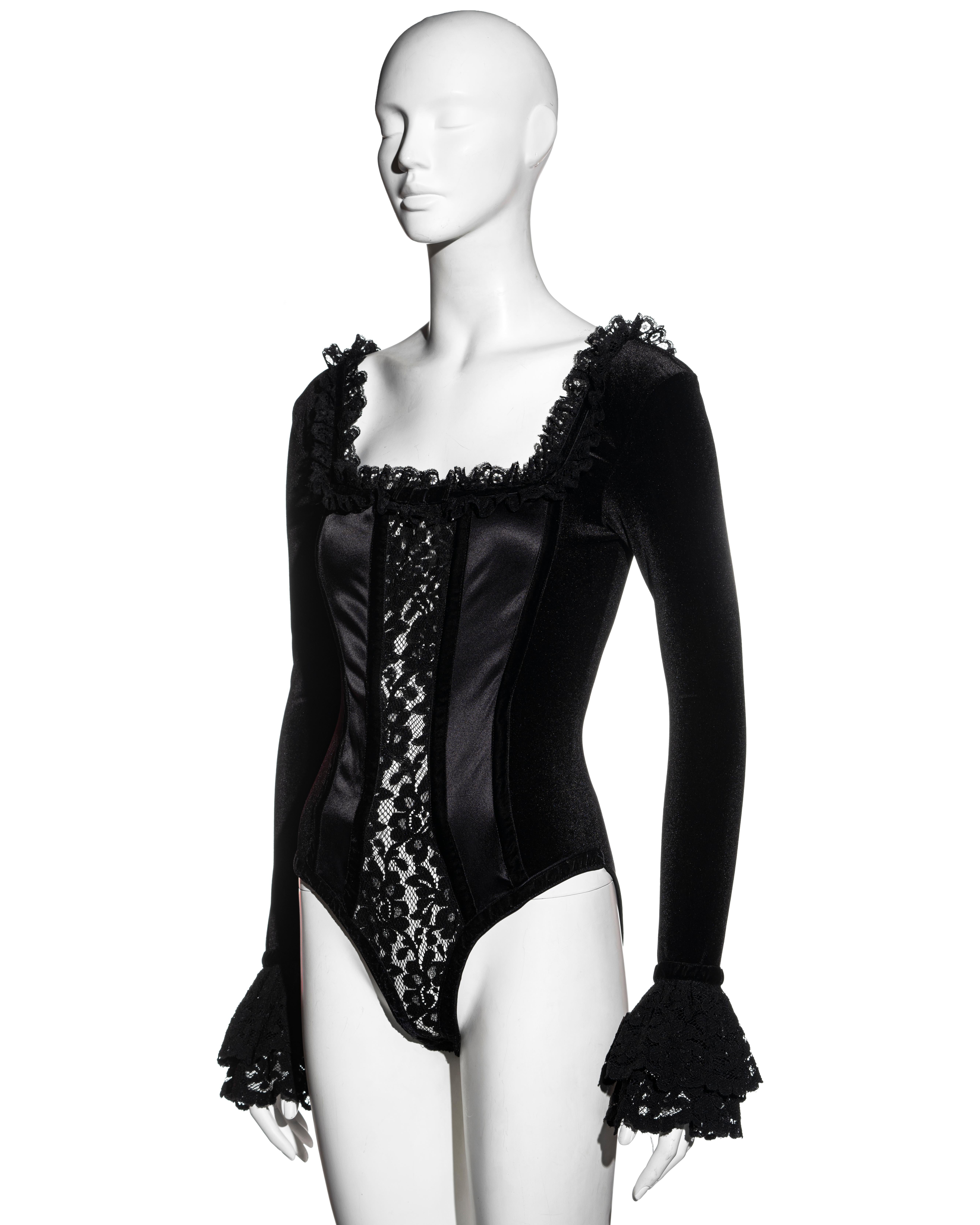 black velvet corset bodysuit
