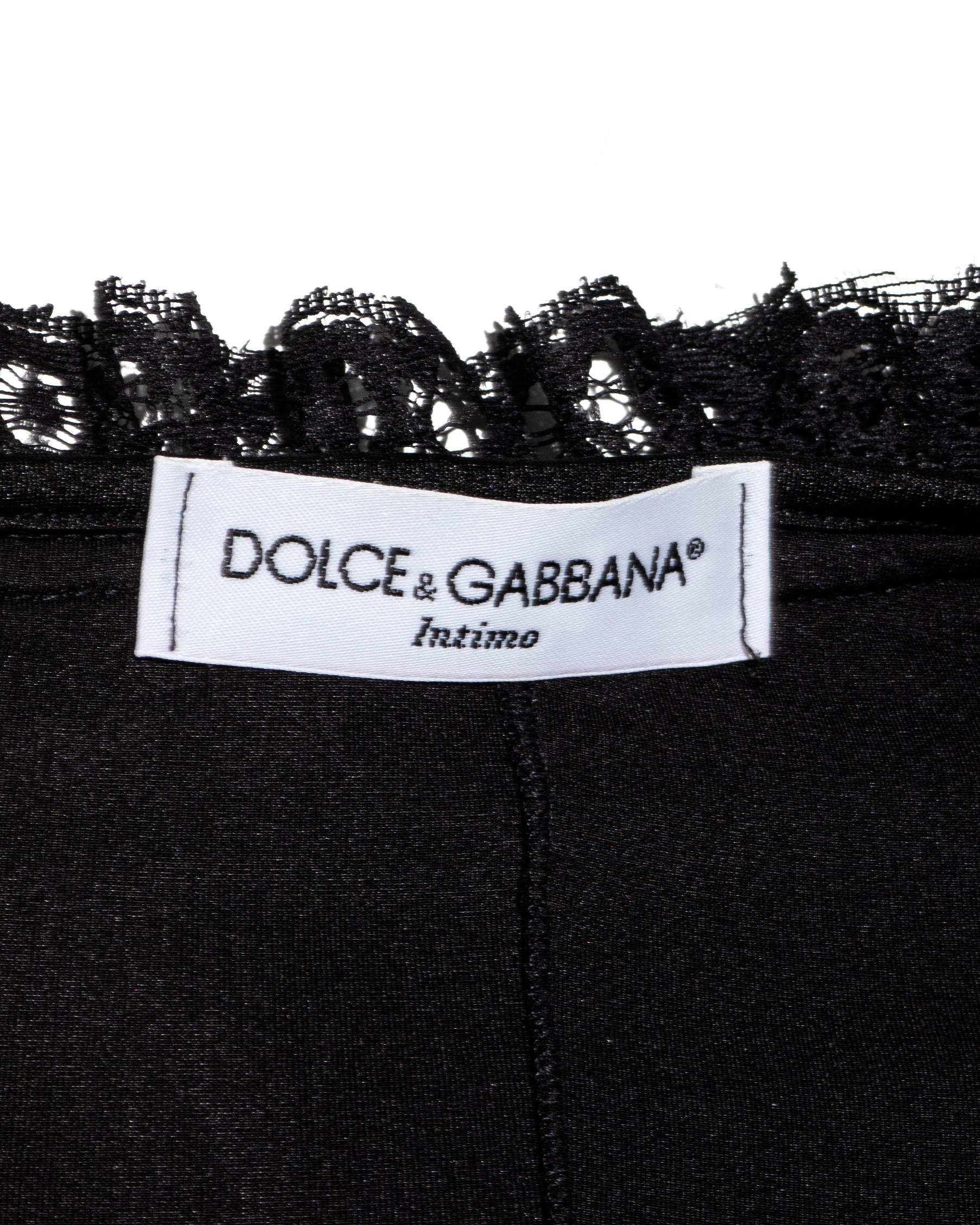 Women's Dolce & Gabbana black velvet and lace corseted bodysuit, ss 1992